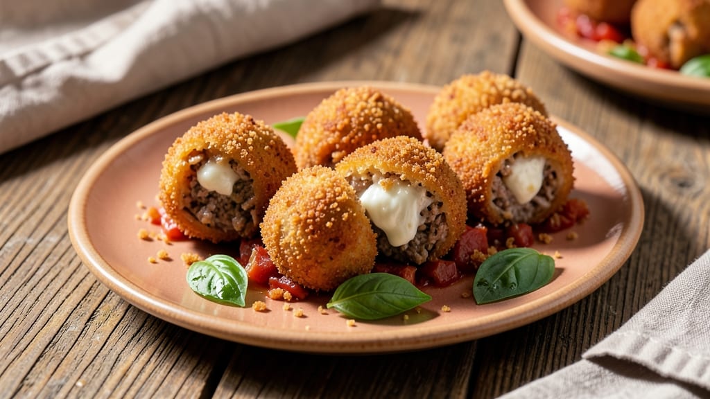 Beef Arancini Recipe: Crispy Fried Rice Balls With Melty Mozzarella Hearts