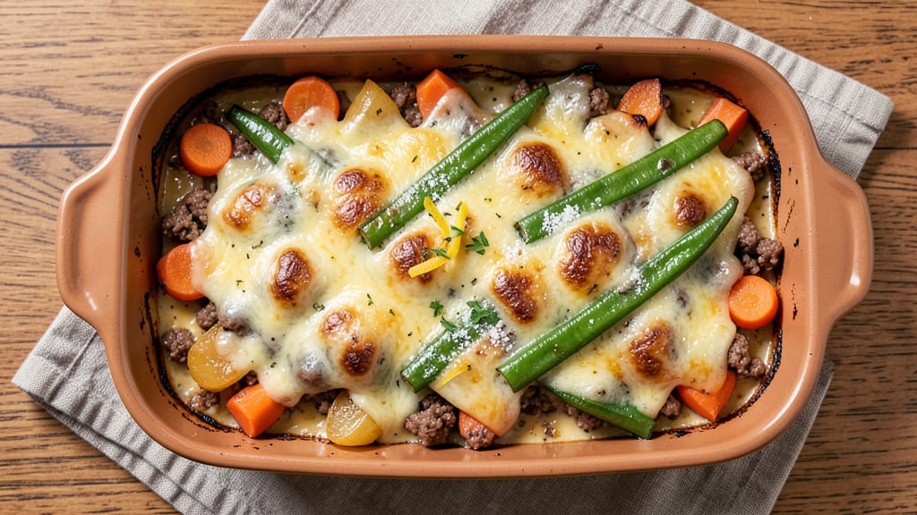 Beef and Cheddar Casserole Recipe: Crispy Top, Melty Cheese Rivers