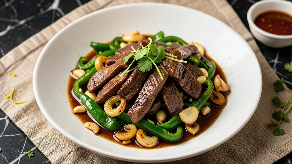 Beef and Green Pepper Stir Fry Recipe: Velvety Sauce and Crunchy Bell Pepper Bites