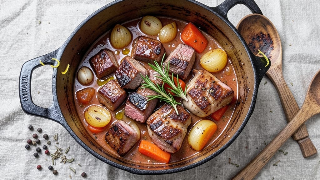 Beef and Lamb Stew Recipe: Slow-Simmered Richness with Herbed Crust Topping