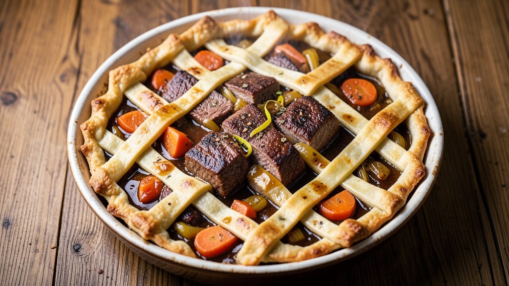 Beef and Beer Pie Recipe: Flaky Crust Encloses Rich, Slow-Braised Filling