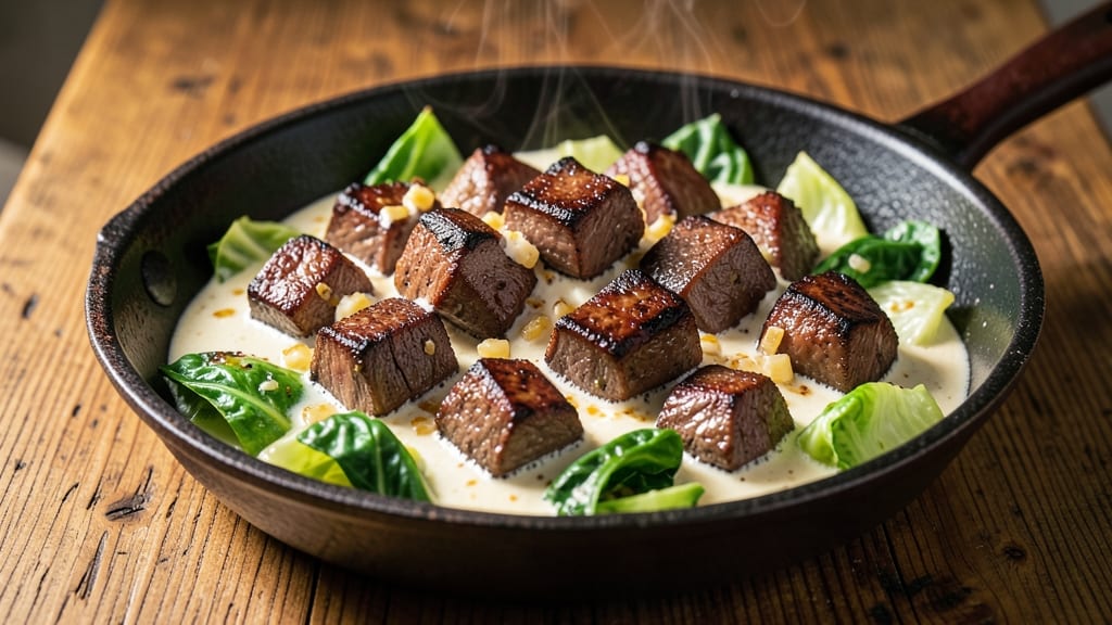 Beef and Cabbage Keto Recipe: Crispy-Skinned Stew With Low-Carb Creaminess