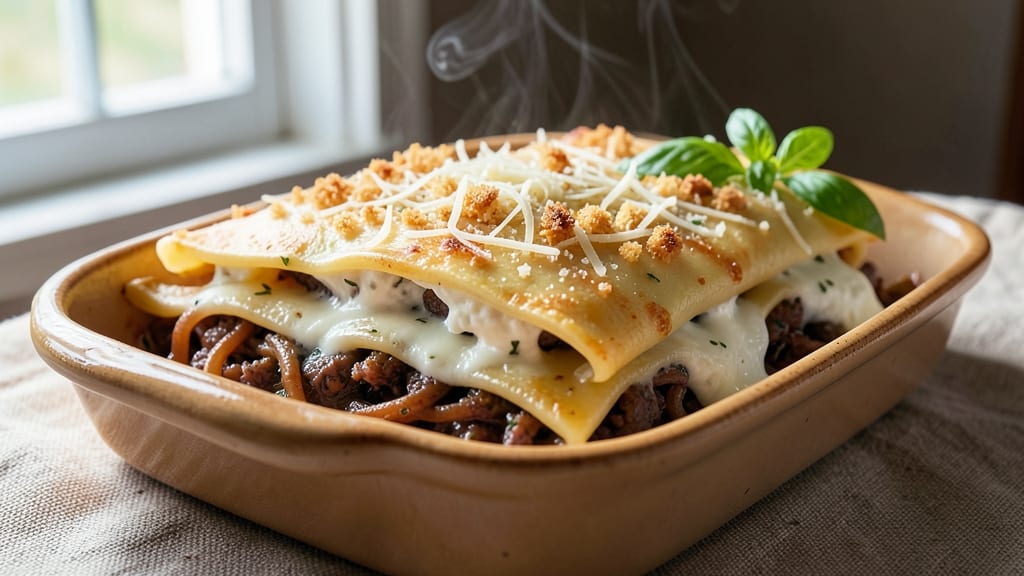 Beef and Cheese Manicotti Recipe: Layered Pasta with Gooey Ricotta and Tomato Bliss