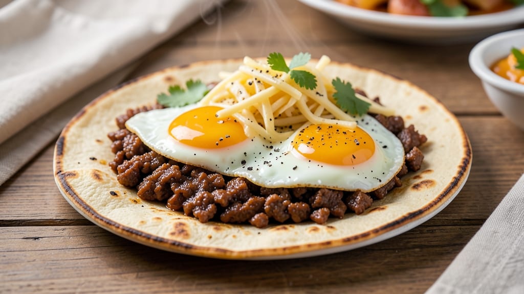 Beef and Egg Burrito Recipe: Crispy Tortilla Wraps With Melty Cheese Layers