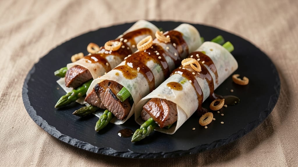 Beef Asparagus Rolls Recipe: Wok-Seared Crispy Edges with Silky Filling