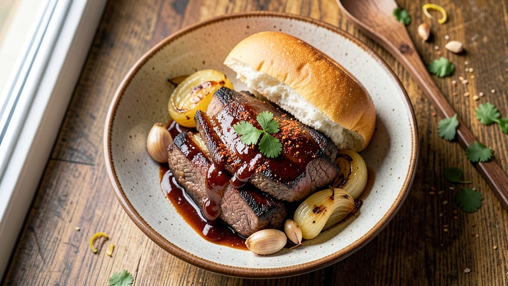 Barbecued Beef on a Bun Recipe: Smoky Grilled Crust and Juicy Centers