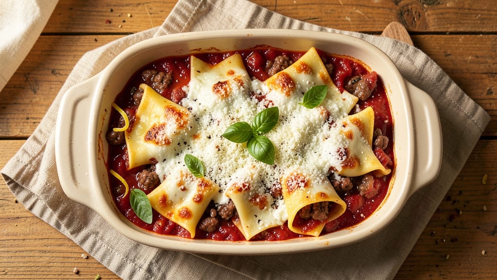 Beef and Cheese Cannelloni Recipe: Baked Pasta Tubes with Melty Ricotta Filling