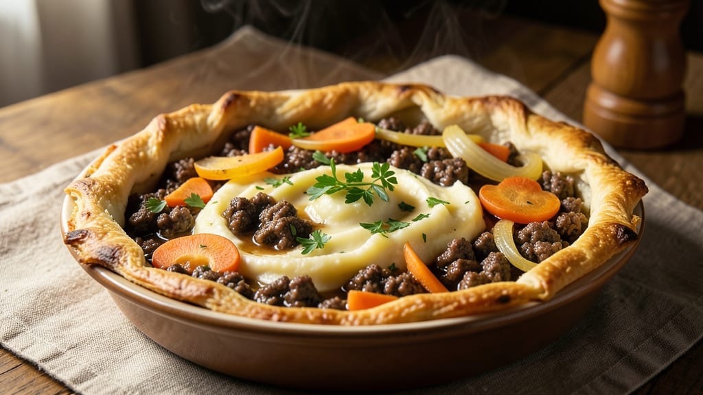 Beef and Veg Pie Recipe: Flaky Crust Holds Savory Meat and Root Veggie Filling