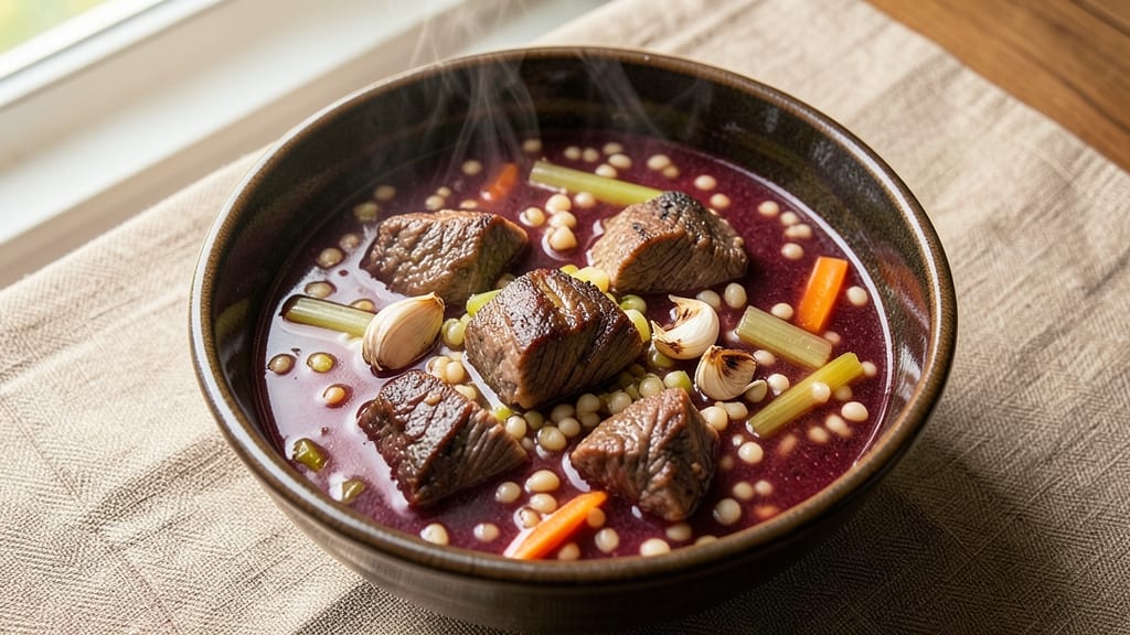 Beef Barley Soup Recipe with Red Wine: Deep Wine-Rich Flavor That Simmers to Perfection