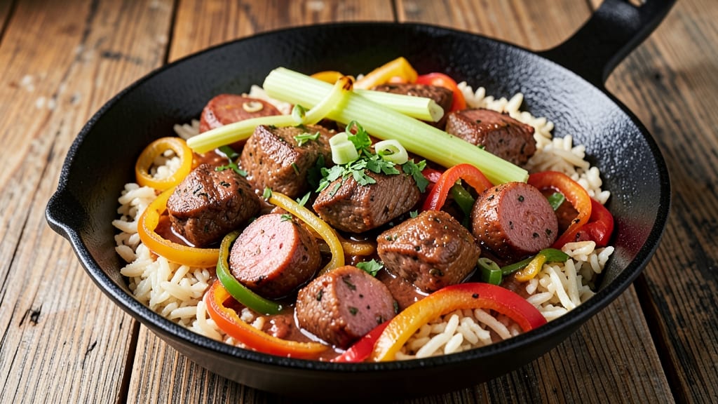 Beef and Sausage Jambalaya Recipe: Smoky Spice-Packed One-Pot Feast