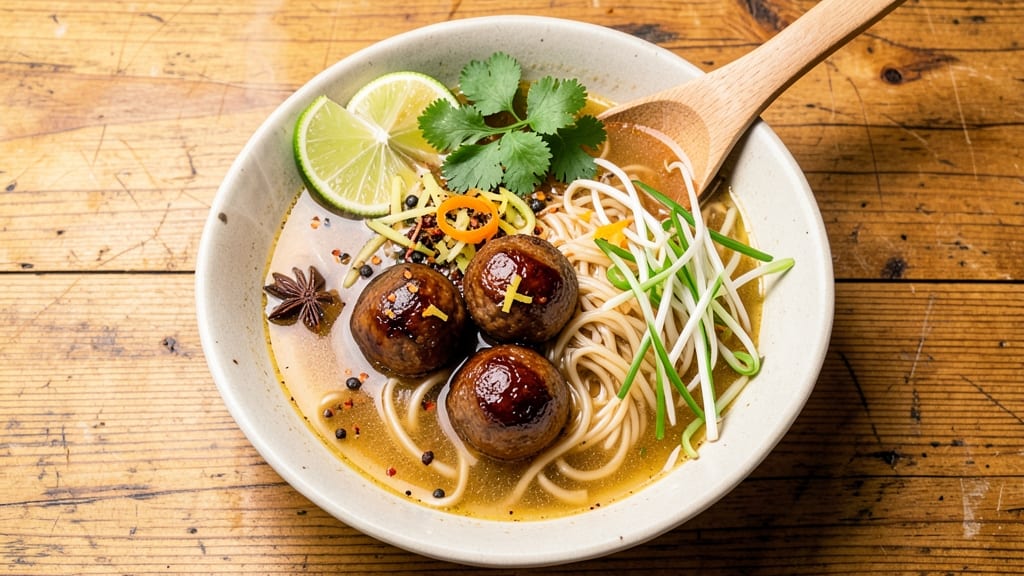 Beef Ball Pho Recipe: Spiced Meatballs in Fragrant Star Anise Broth