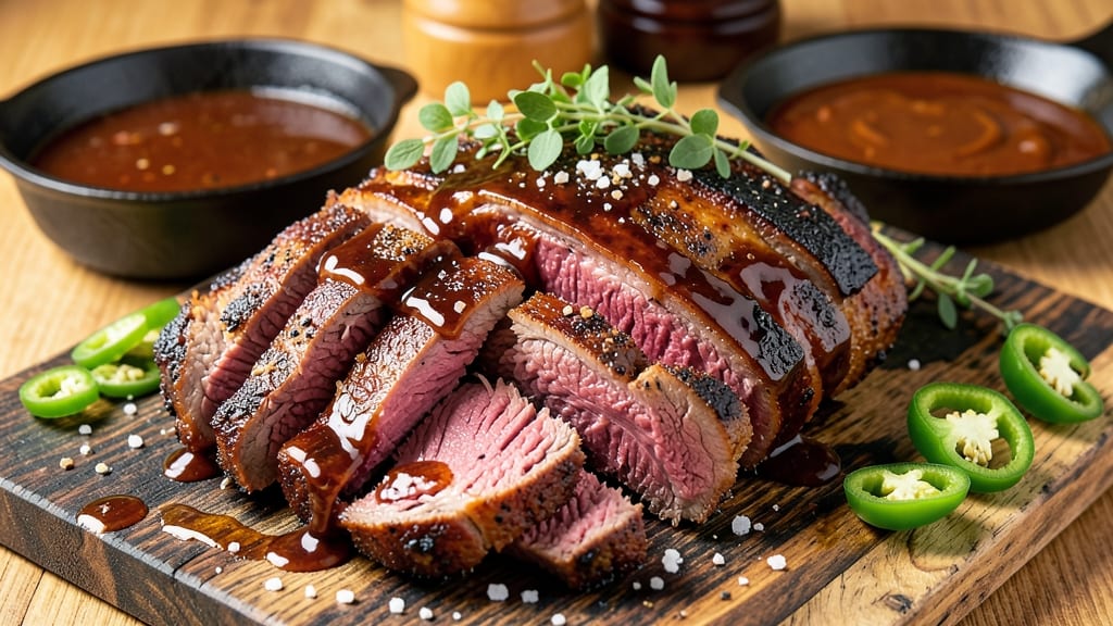 Texas Style Barbecue Beef Brisket Recipe: Smoky Oak-Fired Crust and Buttery Tenderness