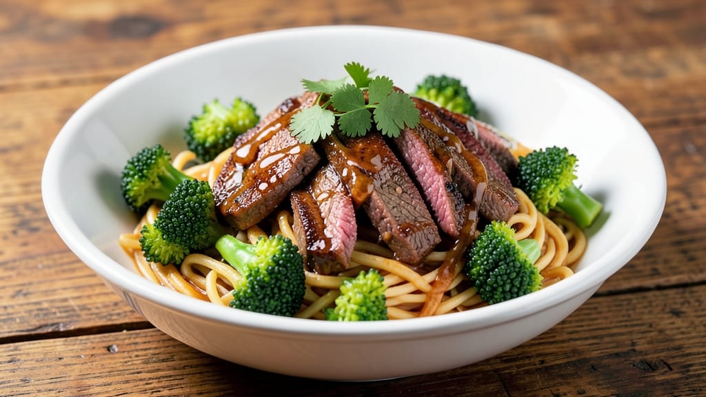 Beef and Broccoli Over Noodles Recipe: Wok-Seared Umami Crunch With Silky Soy Sauce