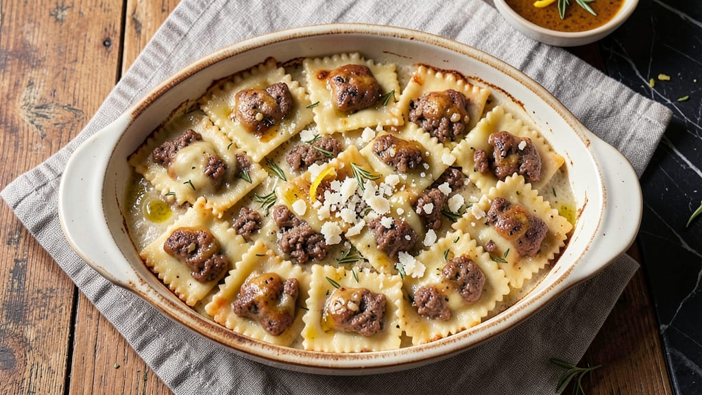 Baked Beef Ravioli Recipe: Chef-Style Crispy Edges and Melty Centers