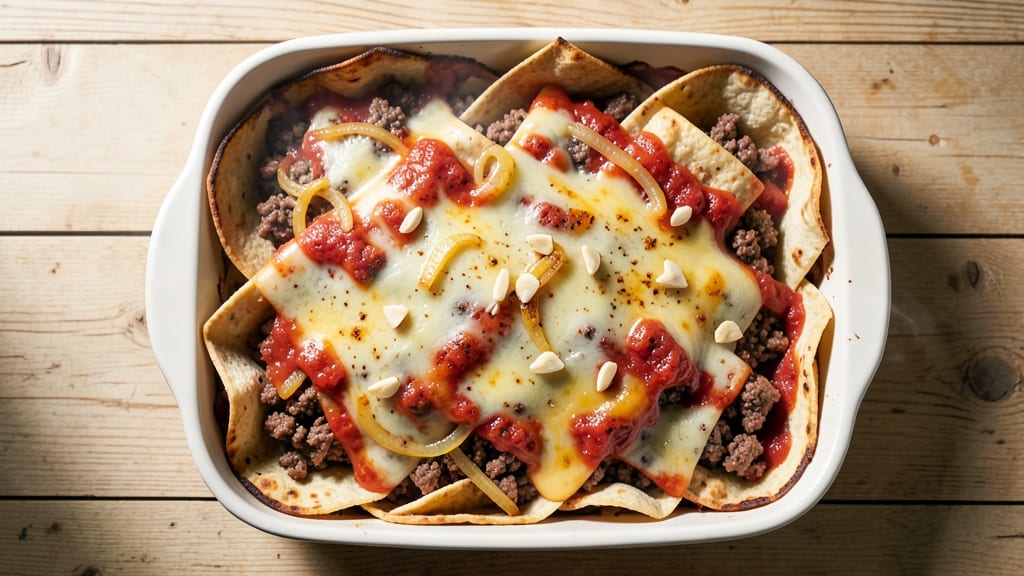 Beef and Cheese Enchilada Casserole Recipe: Cheesy Tortilla Layers Baked to Bubbly Perfection