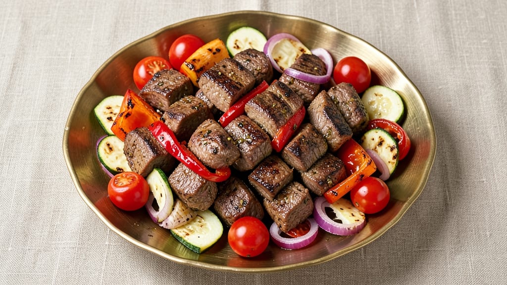 Beef and Vegetable Kabobs Recipe: Skewered Summer Feast With Charred Perfection