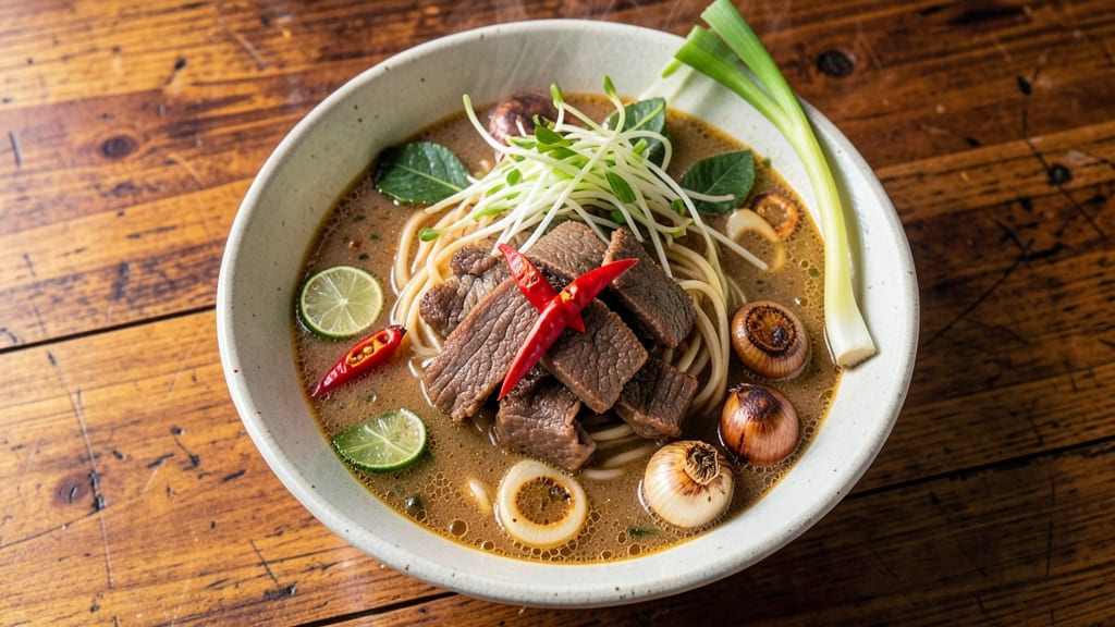 Authentic Thai Beef Noodle Soup Recipe: Fragrant Lemongrass Broth with Silky Rice Noodles