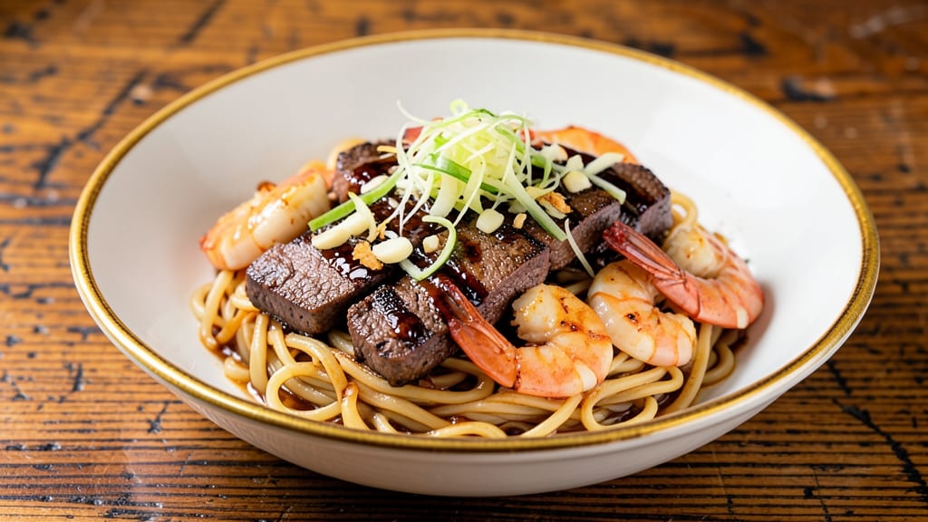 Beef and Shrimp Yakamein Recipe: Wok-Tossed Umami Bomb With Silky Noodles